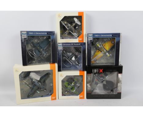 Luft X, SkyMax Models, IXO Models - 7 x boxed 1:72 scale die-cast model aircraft planes - Lot includes a Luft X #Luft004 Hort