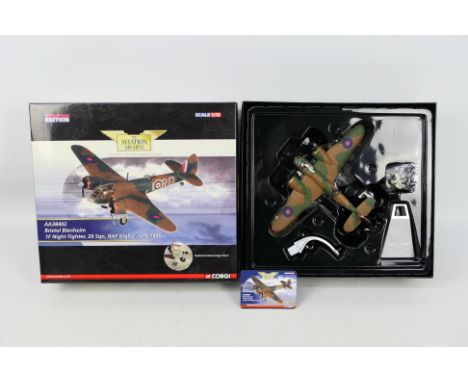 Corgi Aviation Archive - A boxed 1:72 #AA38402 Bristol Blenheim 1F Night Fighter, 29 Sqn, RAF Digby, June 1940 - The model ap