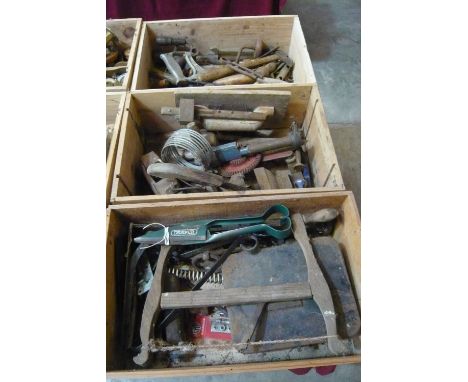 A quantity of woodworking and mechanics hand tools