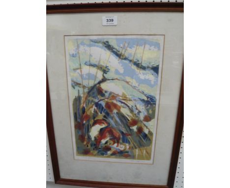A framed limited edition lithograph 'Weasel' signed John Paige, 8