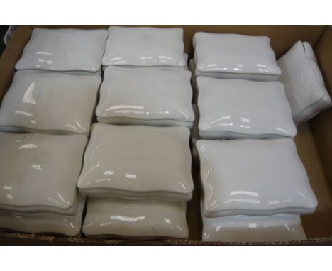 White ceramic lidded trinket boxes 