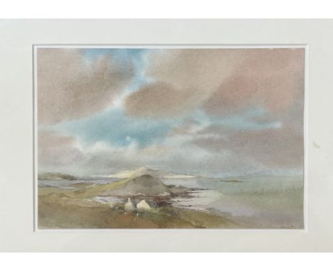 Koffke, seascape, watercolour on paper, signed pencil bottom left in a wooden glazed mounted frame. (15cmx23cm)