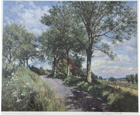 McIntosh Patrick (British 1907-1998), Summer in August print no 41/850, signed pencil bottom right in a wooden glazed frame. 
