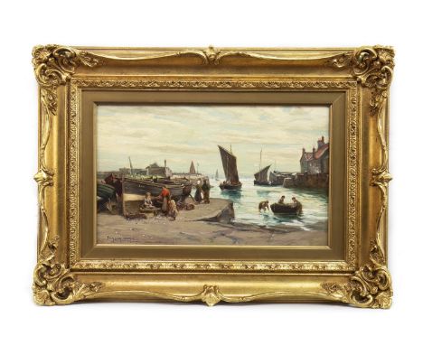 TOMSON LAING (SCOTTISH fl.1890 - 1904), DUNBAR oil on panel, signed 29cm x 41cm Framed Label verso: Libra Art Gallery