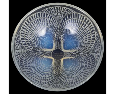 A Lalique Bowl:"Coquilles" opalescent glass bowl, signed to base 'R Lalique, France', numbered 3204, Diameter 13cm   CONDITIO