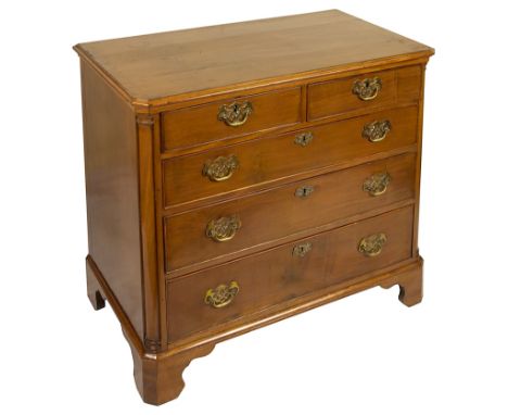 A Mahogany George III Two Over Three Chest of Drawers:On wide bracket feet, H 76cm x W 83cm x D 46cm