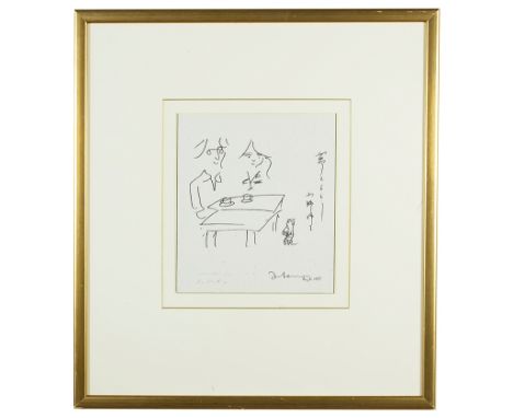 John Lennon (British, 1940-1980): 'Afternoon Tea', limited edition serigraph, artist's proof, hand signed by Yoko Ono lower l