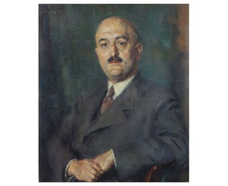 Joseph Otto Flatter (Austrian/British, 1894-1988):Portrait of the artist's brother, oil on canvas, signed upper left & dated 