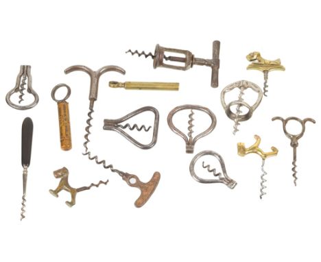 A Large Quantity of Vintage Metal Corkscrews:To include fold-out examples, novelty dog examples, "The Magic", Plants Patent a