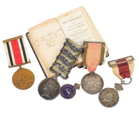 A Florence Nightingale Signed Book and Crimea Medals:Crimea Medal and Four Bars, Sebastapol, Inkermann, Balaklava and Alma, t