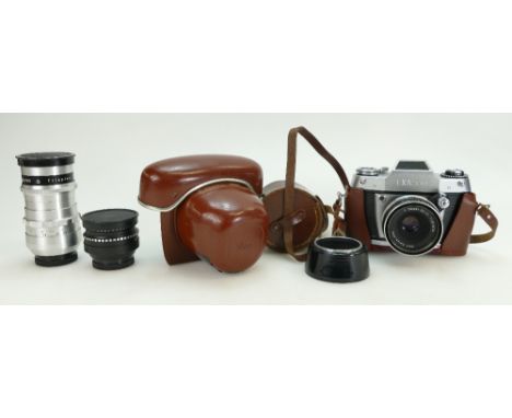 EXA500 35mm film Camera with Trioplan 2.8/100 Meyer Optik Gorlitz lens, Meyer Optik Gorlitz Lydith 30mm f3.5 lens and Carl Ze