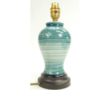 Moorcroft Swirl Green design Lamp Base, height to fitting 25cm 