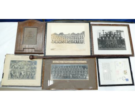 A collection of WW2 theme RAF &amp; miltary items to include RAF swagger sick with brass insignia to top, Senior Officer Cour