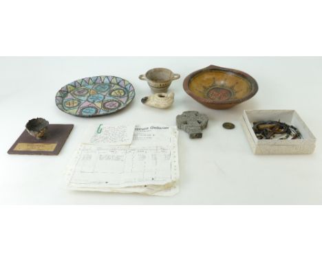 GENUINE ANCIENT ARTIFACTS - an assortment of items all purchased from the Museum Galleries, London, in the early 1980's. Incl