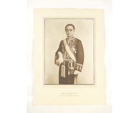 His Excellency Mr Quo Tai Chi - Chinese Ambassador in London 1930's - large studio portrait bearing full title and descriptio