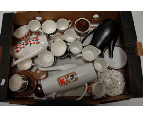 A collection of Empire Porcelain Company Ironstone mid century Tea and Coffee ware including Cups, Saucers, Teapots, Sugar Bo