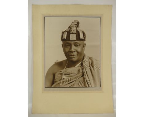 Nana Sir Ofori Atta (1881-1943), Member of Executive Council of Gold Coast (Ghana).  Lafayette large studio portrait bearing 