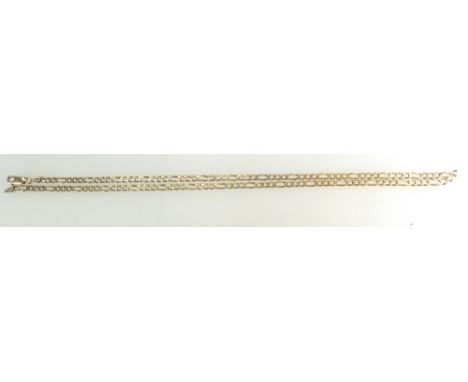 9ct Gold flat Curb link chain, 48cm long x 3mm deep. 9.9g  