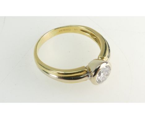 18ct Gold Ladies Diamond Solitaire ring, diamond (approx .5ct), size M, 6.6 grams