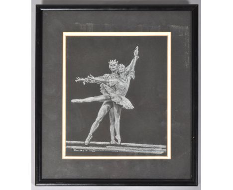 Rowland Hill, The Prince and the Sugar Plum Fairy, Ballet scene, pastel, signed lower left 23cm x 19.5cm