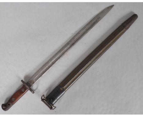 A Wilkinson 1907 bayonet in a Jewell 1918 scabbard, overall 58cm long