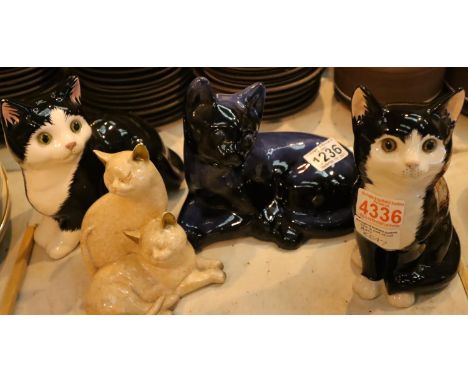 Collection of ceramic cat figurines. Not available for in-house P&amp;P, contact Paul O'Hea at Mailboxes on 01925 659133 