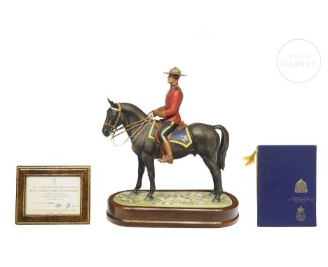 Equestrian figure in matt porcelain, modelled by the artist Doris Lindner and made by Royal Worcester circa 1967. Limited edi