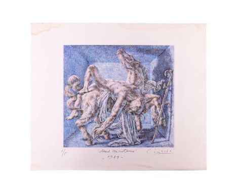 Ricardo Cinalli (Argentine b.1948), 'dead Minotaurs', signed 'Cinalli', titled and dated 1989 in pencil, artist's proof, etch