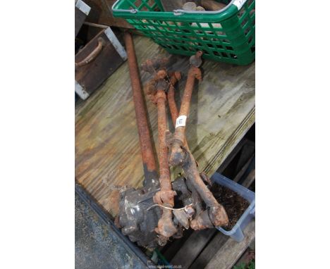 Vintage steering box with column with steering arms and ball joints.