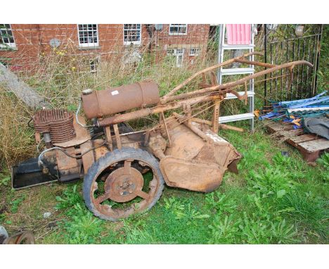 A vintage "Howard Gem" Rotavator with a dry sump single cylinder engine (engine runs).