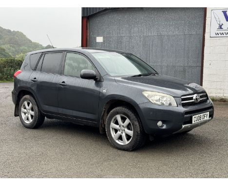 A 2008 Toyota RAV4 XTR D-4D 6 speed Manual 2231cc 4 cylinder 4x4 Diesel Truck, finished in Grey, Registration CU08OFV, MOT Un