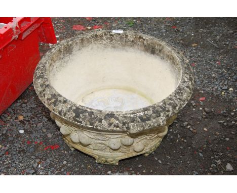A circular willow stone planter  21" diameter x 11 1/2" deep.  ***