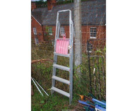 A four rung step ladder.