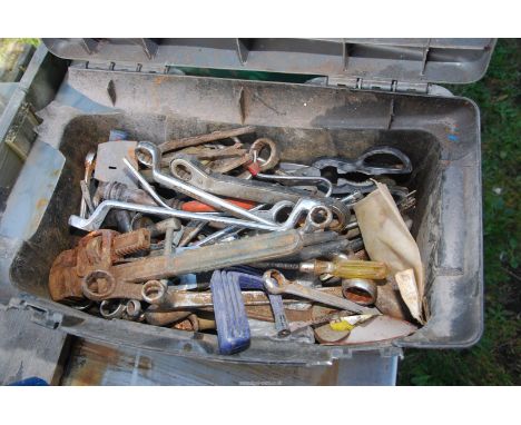 A 'Focus' tool box with open ended spanners, stilsons, etc.