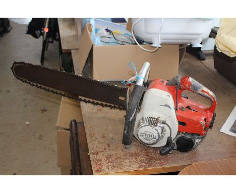 A "Stihl" 08 vintage Chainsaw, no chain brake, fitted 20" cutter bar.