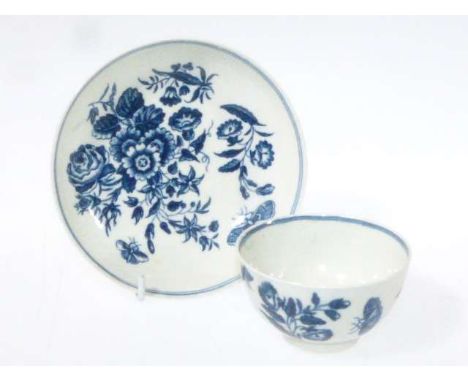Worcester blue and white tea bowl and saucer