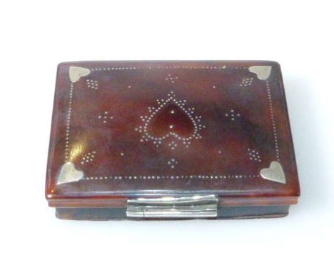Tortoiseshell and pique-work snuff box