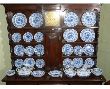 Adams 'Blue Butterfly' ironstone dinner and tea service, 47 pieces