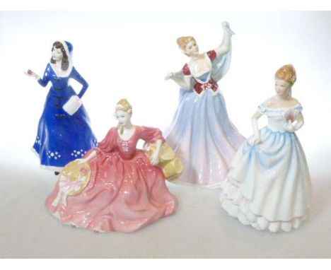 Royal Doulton June HN2991, First Bloom HN3913 signed, Claire HN3646 signed K Wilshaw, and, Limited Edition Elyse HN4131 (4)
