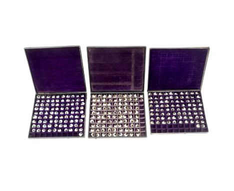 A Collection of over 250 Artificial Glass Eyes, English, late 19th/early 20th century,comprising three fitted and lined trays