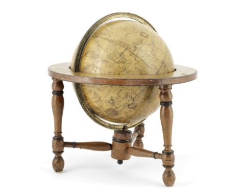 A Newton's 9-inch Celestial globe, English, published 1849,the cartouche printed NEWTON'S NEW AND IMPROVED CELESTIAL GLOBE, O