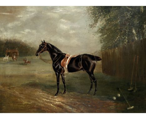 Henry T. Partridge (British, 19th Century)Portrait of a polo ponysigned and dated 'H.T.Partridge/1891' (lower left) oil on ca