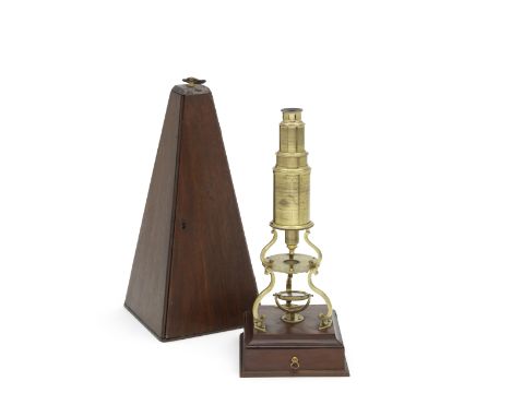 A Blunt Culpeper-type Monocular Microscope, English, circa 1820,signed Blunt LONDON, of standard Culpeper design, focusing by