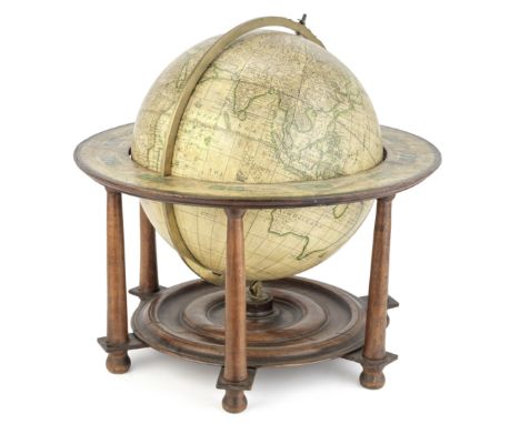 A 15-inch Leonard Cushee Terrestrial Table Globe, English, circa 1760,the cartouche printed A NEW TERRESTRIAL GLOBE DRAWN Fro