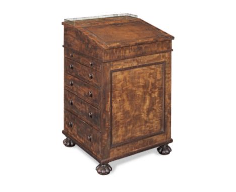 A William IV mahogany davenport by Johnstone and Jeanesalmost certainly after designs by GillowsCirca 1835, with mahogany-lin
