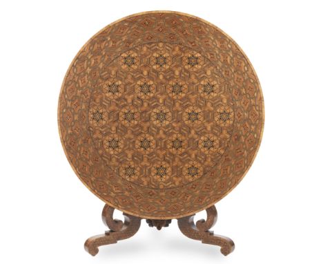 A mid 19th century 'Exhibition quality' kingwood, tulipwood, walnut, rosewood, ebony and boxwood 'mosaic' inlaid and parquetr