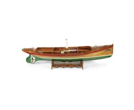 A Remote-Controlled Scale Model of the Steamboat 'Wahkeena', 20th century,1:8 scale, beam 15 inches, the plank hull painted g