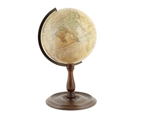 A Gilman Joslin 12-inch Terrestrial Globe on stand, American, mid-19th century,the cartouche printed Joslin's TERRESTRIAL GLO