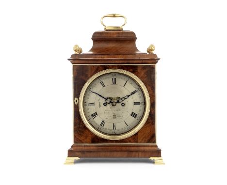 A George III mahogany and brass mounted bracket clockthe dial signed Charles Howse, Londonthe rectangular case with swept cad