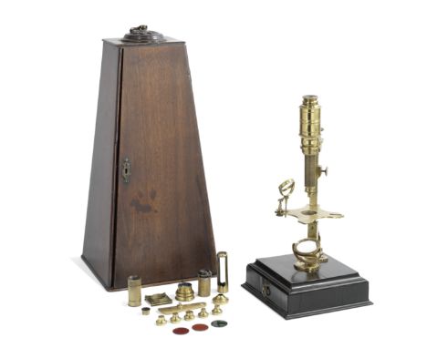 A Joshua Springer Cuff-type Compound Monocular Microscope, English, second half 18th century,the stage signed J. Springer BRI